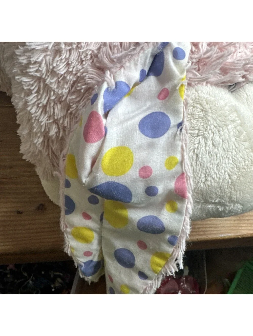 My Pillow Pet Bunny Light Pink Rabbit Easter Polka Dot Ears Medium 20